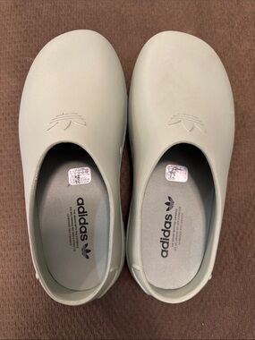 adidas Tonal Light Sage Slip-On Clogs